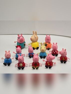 Lot of 12 Peppa Pig Action Figures Toys Assorted Characters 2.5" - 3.5"